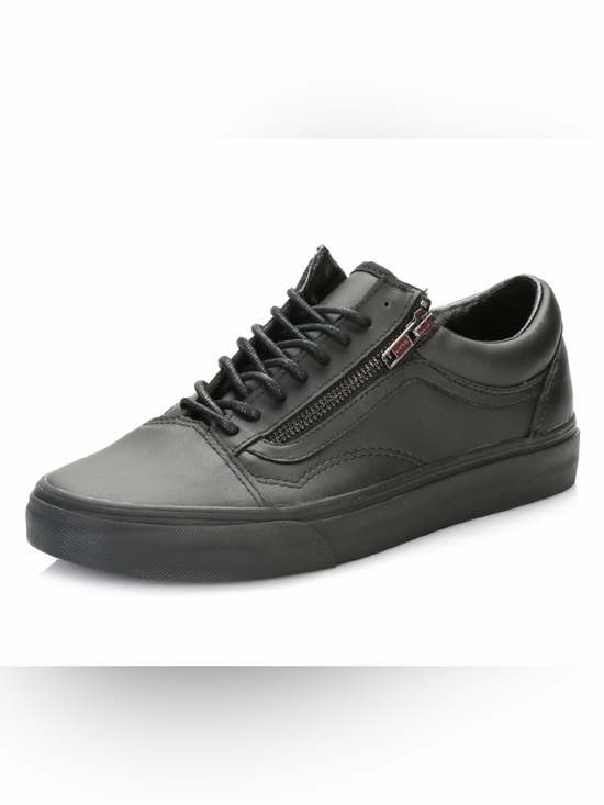 Vans Shoes - Vans Black Leather Low-Top Sneaker with Side Zip skate grunge 90’s Y2K